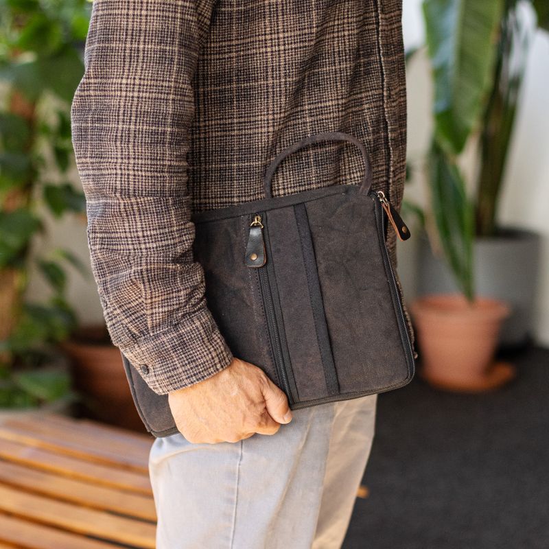 Stonewash Travel Laptop Pouch - Charcoal