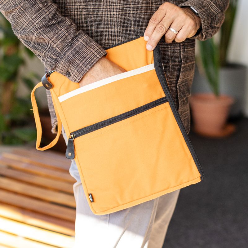 Canvas Travel Laptop Pouch - Orange