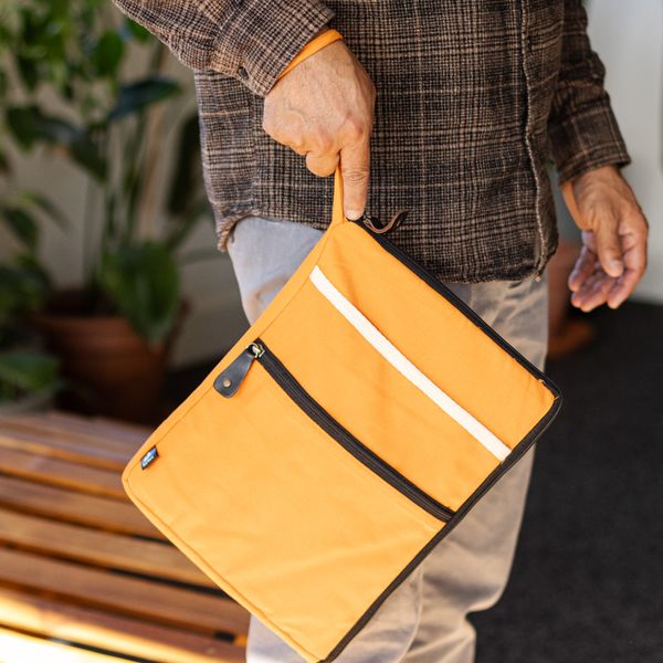 Canvas Travel Laptop Pouch - Orange