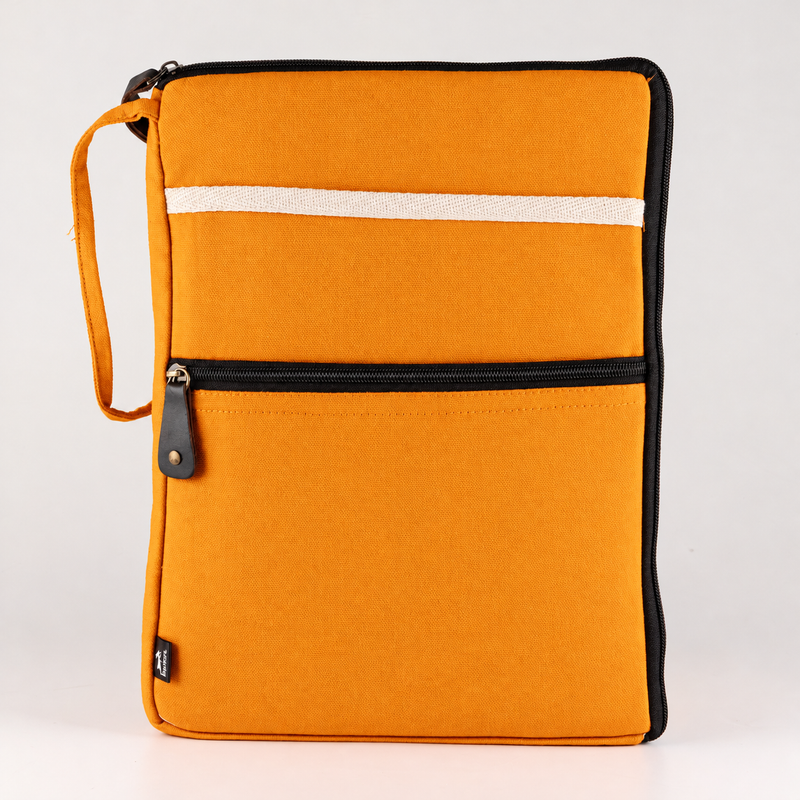 Canvas Travel Laptop Pouch - Orange