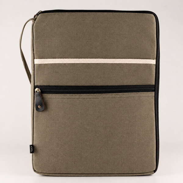 Canvas Large Laptop Pouch - Olive