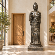 Tall Antique Gold Standing Buddha Statue - 3m Tall