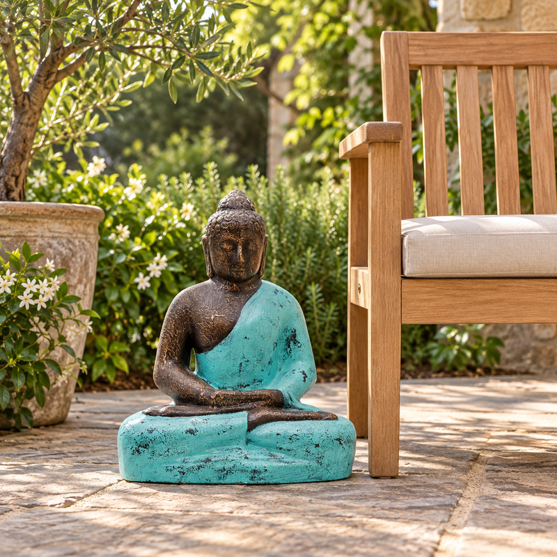 Medium Buddha Classic Turquoise & Stone - 0.5m