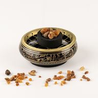 Brass Carved Charcoal Incense Jar