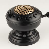Large Iron Censer on Stand Incense Burner - Gold detail