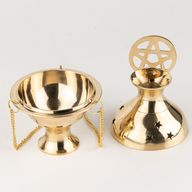 Hanging Brass Incense Burner - Pentagram