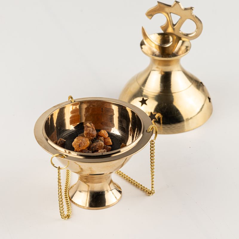 Hanging Brass Incense Burner - Om