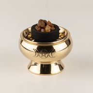 Charcoal Incense Jar - Triple Moon Pentagram
