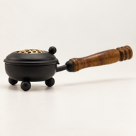 Med Iron Censer Incense Burner - Gold detail