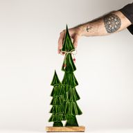 Lost in the Forest - Large - Twin Enamelled Trees - (45x15x2.5cm)