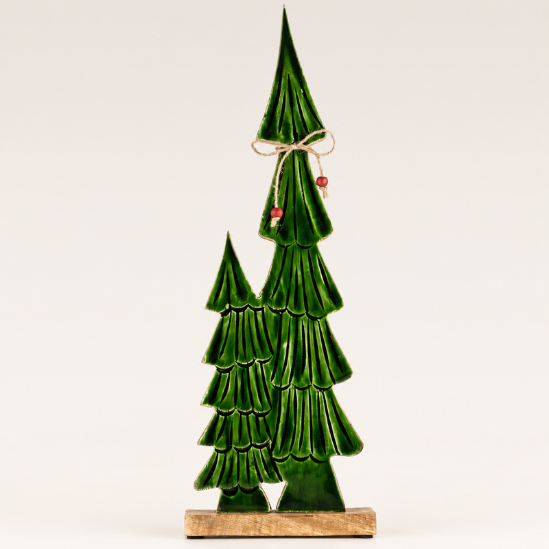 Lost in the Forest - Large - Twin Enamelled Trees - (45x15x2.5cm)