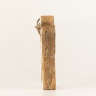 Small Mango Wood Halo Angel - White Enamel