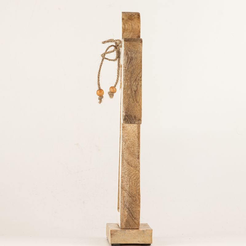 Large Mango Wood Halo Angel - White Enamel