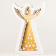Mango Wood Angel - Whitewash with Iron Decor Cut Out - 39cm