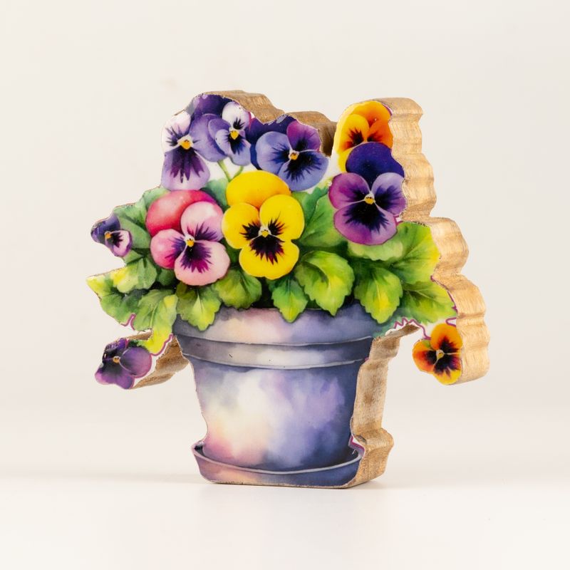 Wooden House Plants - Mini Pansy