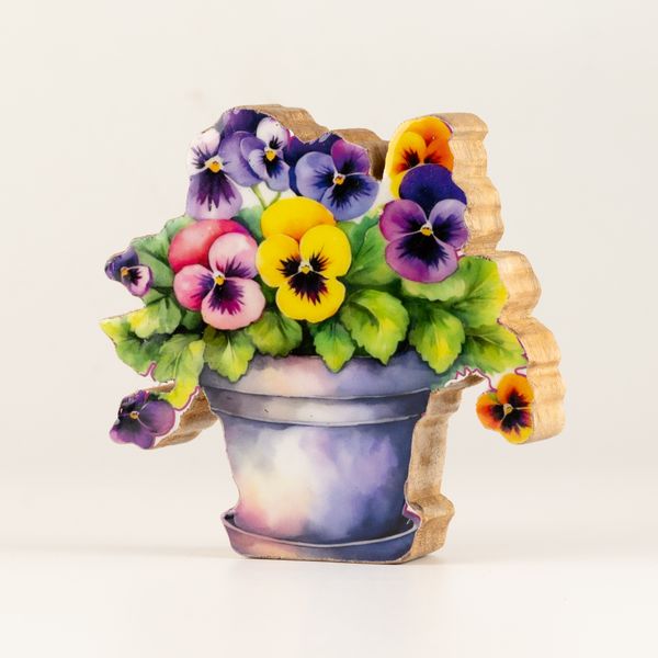 Wooden House Plants - Mini Pansy