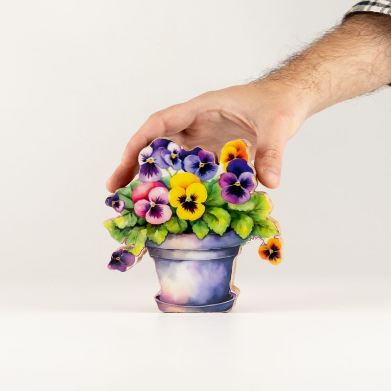 Wooden House Plants - Mini Pansy