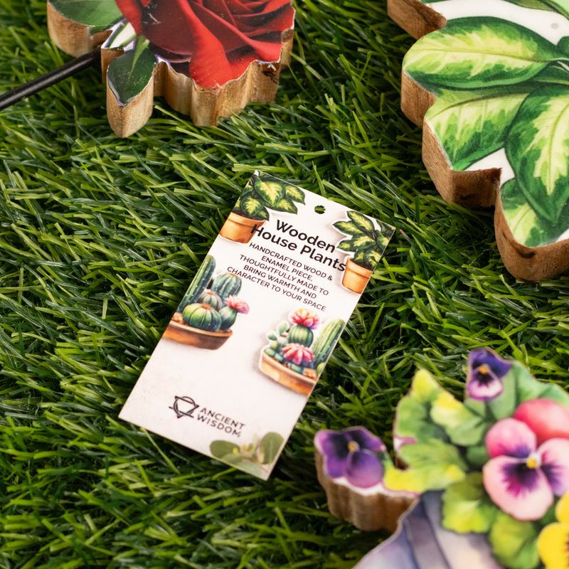 Wooden House Plants - Medium Pansy