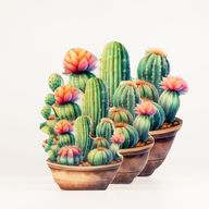 Wooden House Plants - Mini Cactus Garden