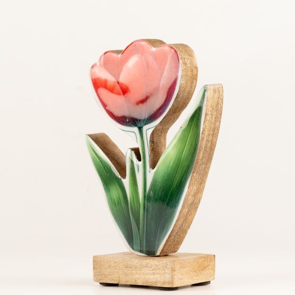 Wooden House Plants - Medium Tulip