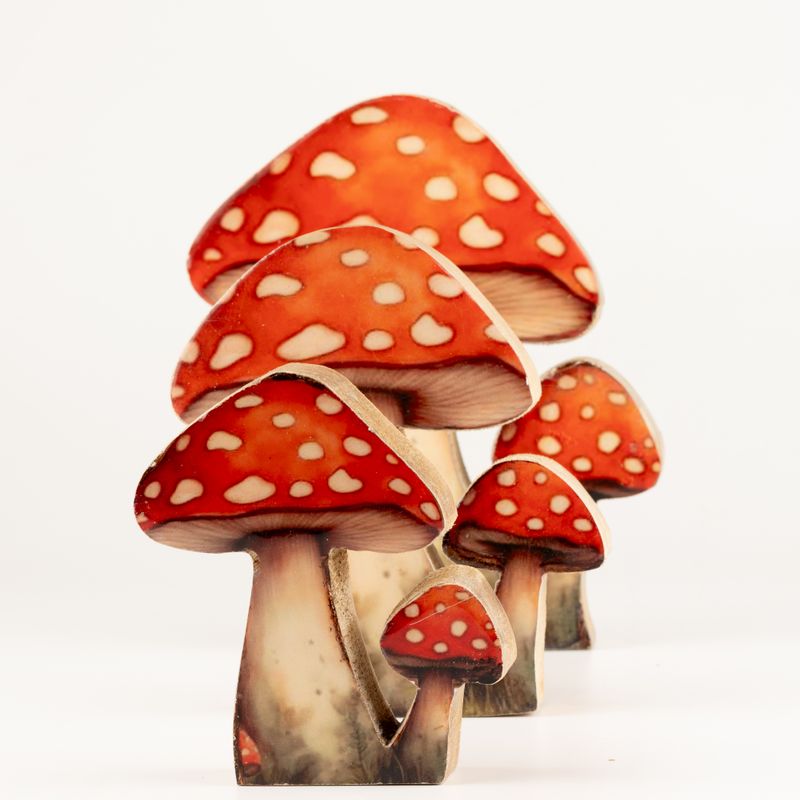 Wooden House Plants - Mini Redcap Mushroom