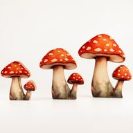 Wooden House Plants - Medium Redcap Mushroom