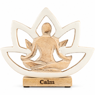 Wooden Yoga Lady - Lotus Flower - Cream - Calm