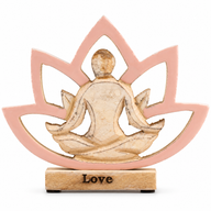 Wooden Yoga Lady - Lotus Flower - Dusty Pink - Love