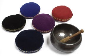 Singing Bowl Velvet Cushion - 16cm