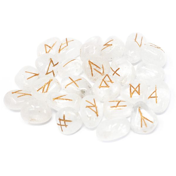 Runes Stone Set in Pouch - Crystal