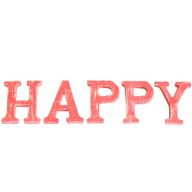 Shabby Chic Letters Red Wash - HAPPY