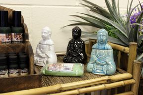 Sitting Buddha Oil Burner - Black