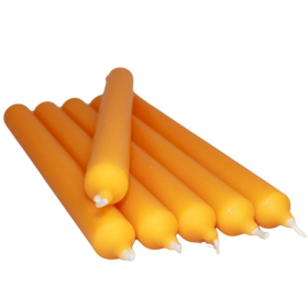 5x Bright Orange Dinner Candle