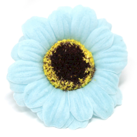 10x Craft Soap Flowers - Sml Sunflower - Blue