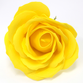 10x Craft Soap Flowers - Lrg Rose - Yellow