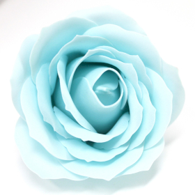 10x Craft Soap Flowers - Lrg Rose - Baby Blue