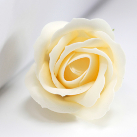 10x Craft Soap Flowers - Med Rose - Ivory
