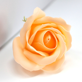 10x Craft Soap Flowers - Med Rose - Peach