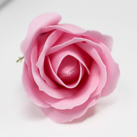 10x Craft Soap Flowers - Med Rose - Blush