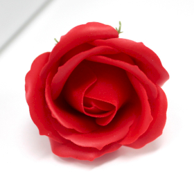 10x Craft Soap Flowers - Med Rose - Red