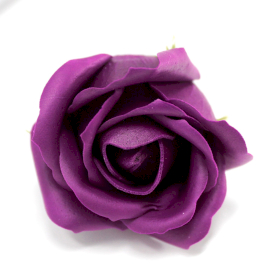 10x Craft Soap Flowers - Med Rose - Deep Violet