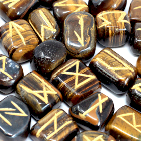 Runes Stone Set in Pouch - Tiger Eye