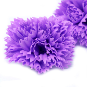 10x Craft Soap Flowers - Carnations - Violet