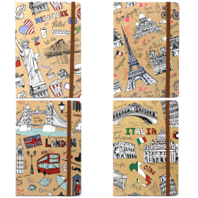 Cool A5 Notebook - Assorted Designs - Travel