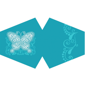 Reusable Fashion Face Covering - Blue Butterfly  (Adult)