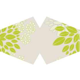 Reusable Fashion Face Covering - Green Leaves (Adult)