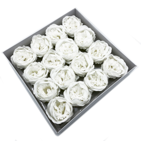 10x Craft Soap Flower - Ext Large Peony - White