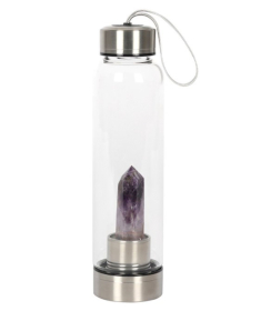 Amethyst Calming Glass Water Bottle