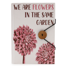 Notebook with strap - Flowers in the same garden