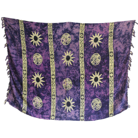 Bali Celtic Sarongs - Sun Symbols - Purple